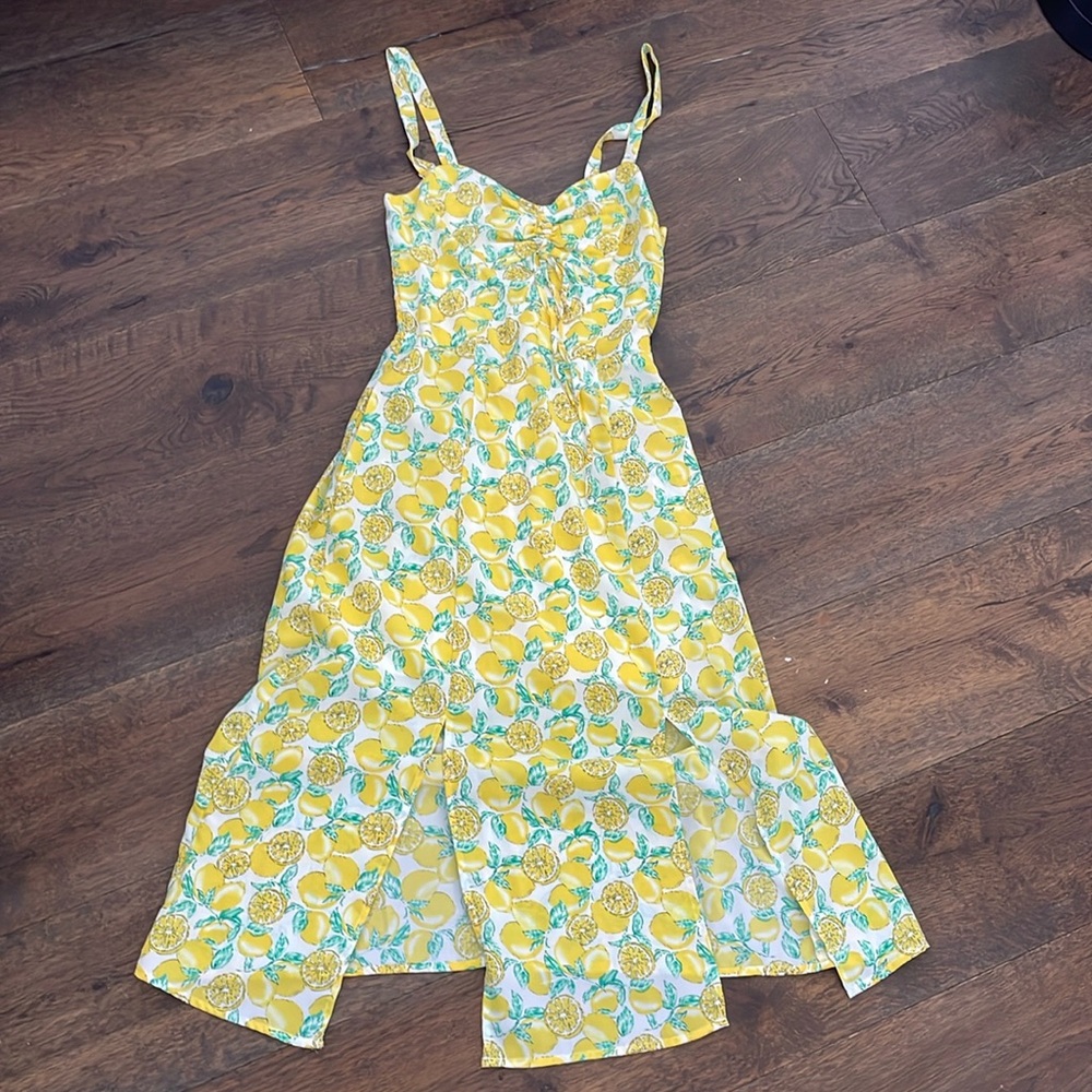 Long yellow women’s dress